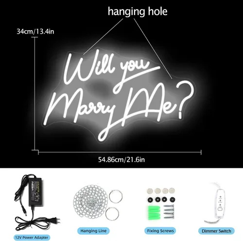 Miniatura 5 de IbayNawi Letrero de luces LED de neón – Letreros con texto en inglés «Will You Marry Me» para decoración de fiesta de compromiso, propuesta