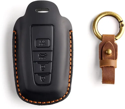 Miniatura 7 de OFFCURVE Funda protectora de cuero para llavero de automóvil compatible con Toyota Camry Corolla Highlander RAV4 Avalon Prius C-HR GT86 4Runner