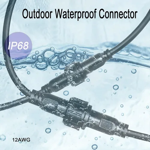 Miniatura 2 de Conector LED impermeable de 2 pines con conector macho hembra de 2 cables pesados, con cable de extensión pesado de 12 AWG de 25CM IP68, para barco