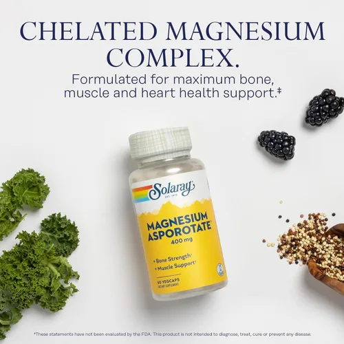 Miniatura 3 de SOLARAY Asporotato de magnesio 400 mg, 60 cápsulas vegetales