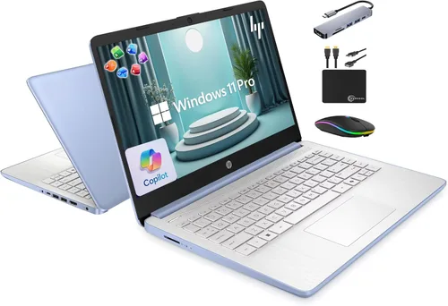 Miniatura 13 de HP Computadora portátil delgada de 14 pulgadas para estudiantes de negocios 2025, MS Office de por vida, IA Copilot, CPU Intel de cuatro núcleos, 16
