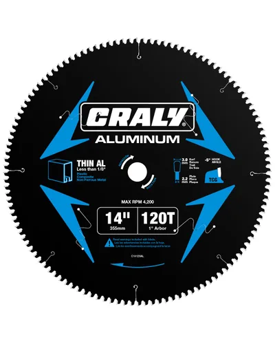 Miniatura 7 de CRALY Hoja de sierra circular de corte de aluminio y metal no ferroso de 12 pulgadas, 100 dientes, eje de 1 pulgada, punta de carburo, corte fino