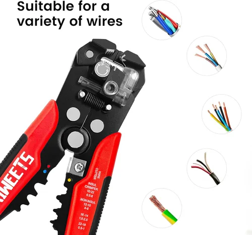 Miniatura 3 de KAIWEETS Pelacables Autoajustable - Herramienta de Pelado de Alambre Automática 3 en 1 de Servicio Pesado Cortador de Alambre 10-24 AWG para Corte