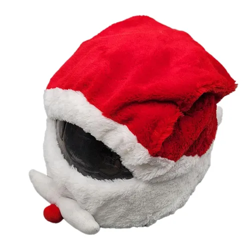 Miniatura 5 de Ymiko Cubierta de casco de motocicleta de Papá Noel de Navidad suave para montar al aire libre