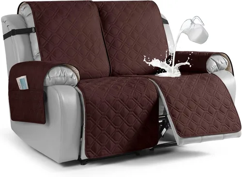 Miniatura 35 de VANSOFY Funda impermeable para sofá reclinable, lavable, funda para sofá reclinable de 1 pieza, protector de muebles con correas elásticas, bolsillo