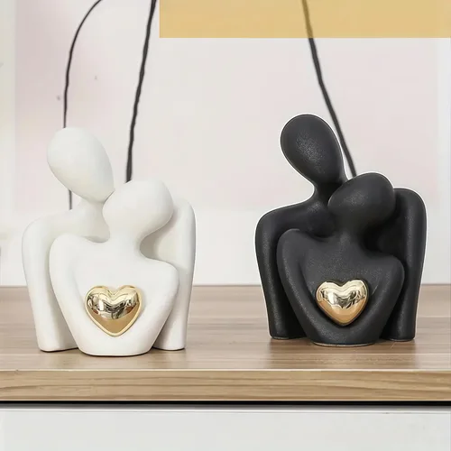 Miniatura 7 de Decoración para el Hogar para Parejas, Mini Estatua de Cerámica en Pareja para Estante de Tv, Decoración de Dormitorio Estatua de Amor en Pareja