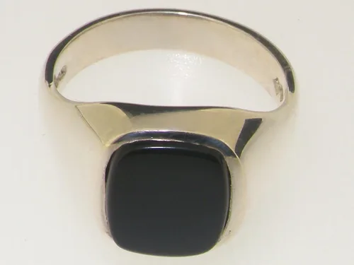 Miniatura 5 de Anillo de plata de ley 925 maciza de ónix natural para hombre, talla 6 a 13