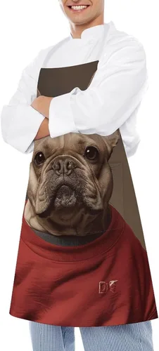 Miniatura 4 de MUSM Apron for Adults - 27.6 X 31.5 Inch, Heavy-Duty Polyester Aprons with Two Large Pockets, Waterproof Wearing Short Sleeves Kitchen Apron for