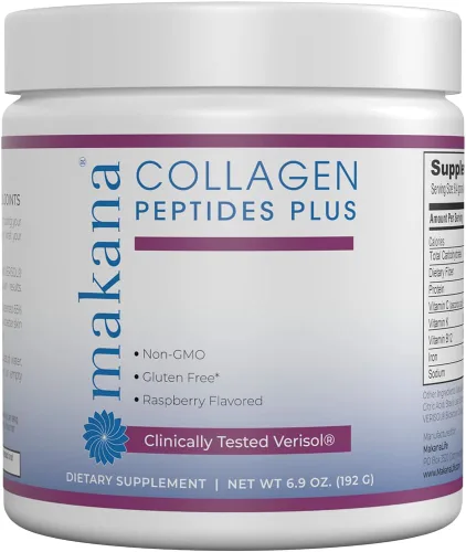 Makana Péptidos de colágeno Plus – con Verisol®, vitamina C, ácido hialurónico y aminoácidos – Apoya el cabello, la piel, las uñas y las