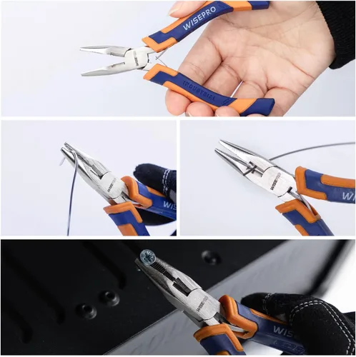 Miniatura 5 de Alicates de punta larga de 5 pulgadas con cortador lateral, para fabricación de joyas, reparación, con resorte de retorno