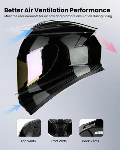Miniatura 4 de Cascos de motocicleta para adultos, hombres y mujeres, casco ligero de cara completa para bicicleta de calle, carreras, DOT con visera extra