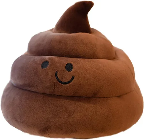Encantadora caca de simulación de peluche, regalos de parodia, almohada decorativa divertida 3D (10 pulgadas, marrón)