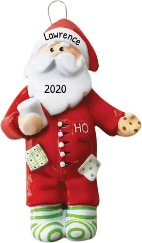 Miniatura 15 de Adorno personalizado para árbol de Navidad 2024 – Adorno de Navidad de la segunda Navidad de Papá Noel 2024 esperando para árbol de Navidad, adorno