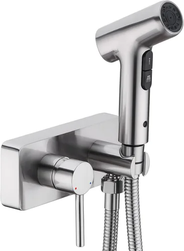 Pulverizador de bidé de mano de latón para inodoro, accesorio de grifo de bidé frío y caliente, montaje lateral de tocador de baño, 2 funciones, kit