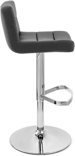 Miniatura 5 de Zuri Muebles enrejado ajustable altura giratoria taburete de bar sin brazos con base cromada - negro