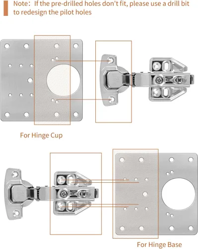 Miniatura 9 de 6 piezas Kit de placa de reparación de bisagras de gabinete: FOGZUVR Kit de reparación de bisagras de puerta duradera de acero inoxidable, placa