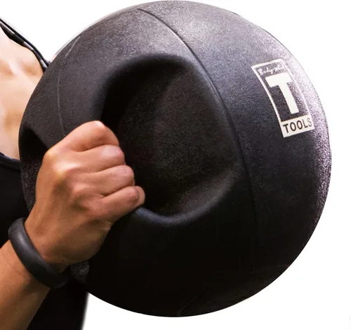 Miniatura 2 de Body-Solid Pelotas medicinales de ejercicio resistentes con asas dobles, pelota medicinal de agarre de goma antideslizante duradera