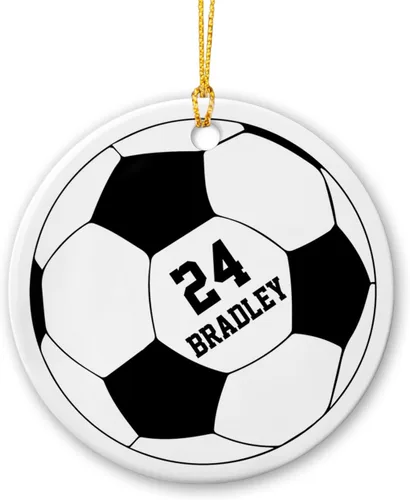 Miniatura 14 de Adornos personalizados de cerámica de fútbol americano, recuerdo de adorno de Navidad de jugador de fútbol americano, regalo para atletas