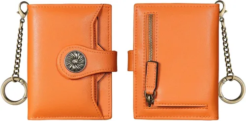 Miniatura 9 de Travelambo Rfid Wallet - Cartera de cuero para mujer Naranja Moda