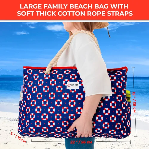 Miniatura 2 de SHYLERO Bolsa de playa y bolsa de piscina. Tiene bolsa hermética, tonelada de bolsillos. La bolsa de playa tiene cremallera, repelente al agua.