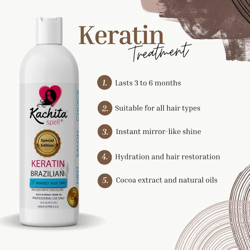 Miniatura 3 de New Brazilian Keratin Chocolate Treatment Kachita Spell 16 fl oz 16.0 fl oz - Alisado del cabello fabricado en Estados Unidos