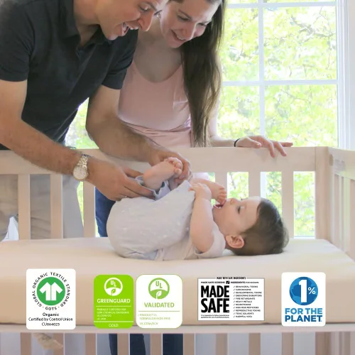 Miniatura 4 de Colchón Naturepedic Orgánico para Cuna - Colchón Infantil y para Niños Pequeños de 2 Etapas, Ligero con Funda Protectora - Impermeable, Transpirable