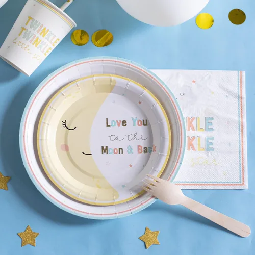 Miniatura 4 de Kate Aspen Twinkle Twinkle - Platos de papel decorativos de alta calidad de 7 pulgadas, suministros para fiestas (peso de 350 GSM, juego de 16)