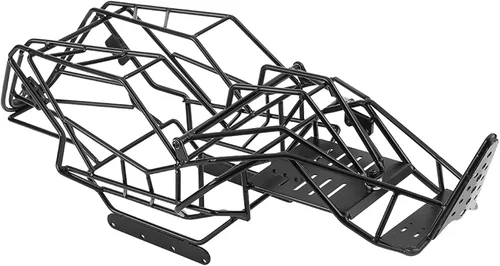 Miniatura 5 de Capra axial actualiza chasis Rc 1 10 44×15×14 Marco de chasis de jaula de rollo de metal negro compatible para Axial Wraith 90018 1 10 Escala RC Car