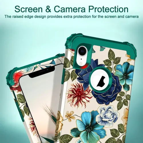 Miniatura 3 de Hocase Funda para iPhone SE 2022/2020, resistente a prueba de golpes, de plástico duro+goma de silicona, funda protectora híbrida para iPhone SE