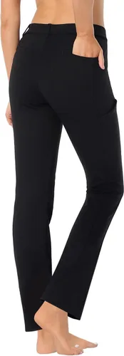 Miniatura 6 de HDE Pantalones de yoga para mujer, pierna recta, pantalones de meter con 8 bolsillos