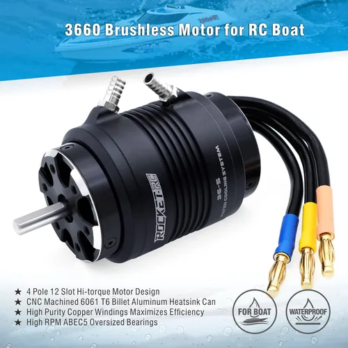 Miniatura 2 de Surpass Hobby 3660 2600KV Eje motor sin escobillas 0.197 in con chaqueta de refrigeración por agua para barco RC (2600kv)