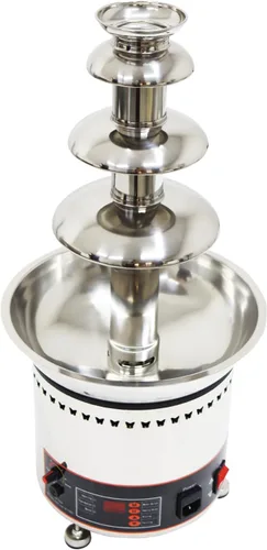 INTBUYING Fuente de chocolate, máquina eléctrica de fuente de chocolate de 4 niveles, máquina de fuente caliente de acero inoxidable, 110 V para