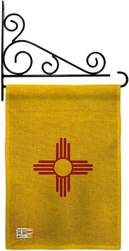 Miniatura 14 de Bandera de jardín de Estados Nuevo México Set de madera Regional Estados Unidos Territorios Americanos República País Particular Área Pequeña
