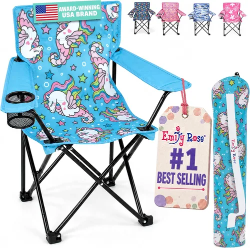 Miniatura 15 de Emily Rose Silla de Playa y Campamento Plegable para Niños con Seguro de Seguridad - Silla de Viaje y Campamento para Niños, Niñas y Bebés de 2 a 7