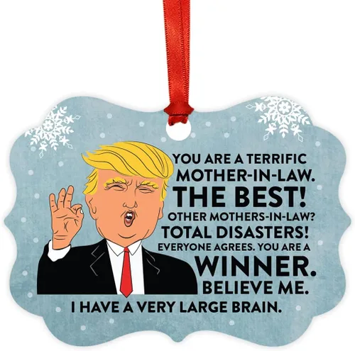 Miniatura 17 de Andaz Press Divertido presidente Donald Trump Fancy Frame Recuerdo Adorno de Navidad Regalo de mordaza, Perra fantástica, 1 paquete, ideas de regalo
