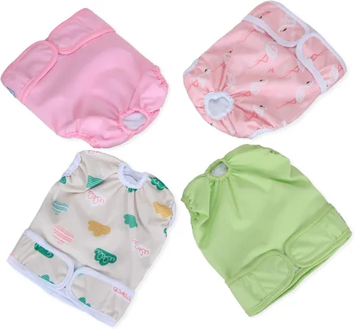 Miniatura 9 de Teamoy – Pañales lavables para perros hembras, reutilizables, súper absorbentes y cómodos Flamingo+ Cloud+ Verde+ Rosa (4 piezas)