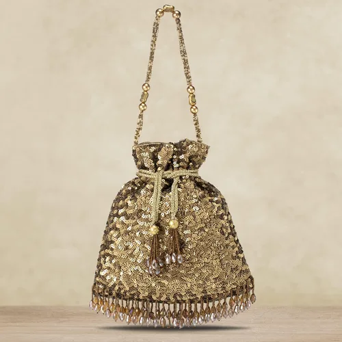 Miniatura 2 de Aheli Indian Potli - Bolsas de noche para mujer, estilo étnico, con cordón