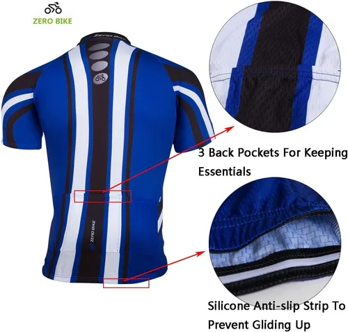 Miniatura 3 de ZEROBIKE Conjunto de camiseta de ciclismo de manga corta para hombre, transpirable, de secado rápido, acolchado, 3D, ropa de bicicleta MTB
