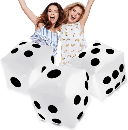 Miniatura 10 de Blulu Paquete de 3 Dados Inflables Grandes Dados Inflables Gigantes Jumbo para Juegos de Mesa en Interiores y Exteriores Ludo Favor de Fiesta