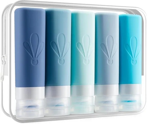 Miniatura 11 de INSFIT Botellas de viaje para artículos de tocador, artículos de aseo de tamaño de viaje de 3 onzas aprobadas por la TSA, sin BPA, tubos de silicona