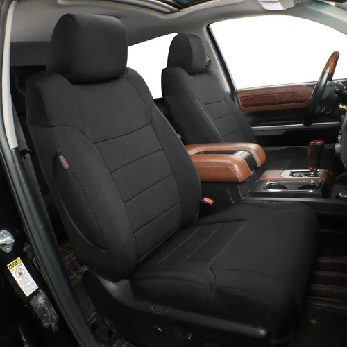 EKR Fundas para asientos de Tundra de ajuste personalizado para Toyota Tundra Double Cab 2014 2015 2016 2017 2018 2019 2020 2021 - Neopreno (negro)