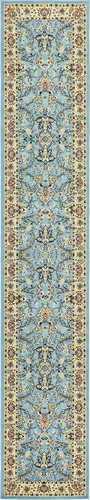 Unique Loom Kashan Collection - Alfombra tradicional con diseño floral, color negro Celeste/azul marino