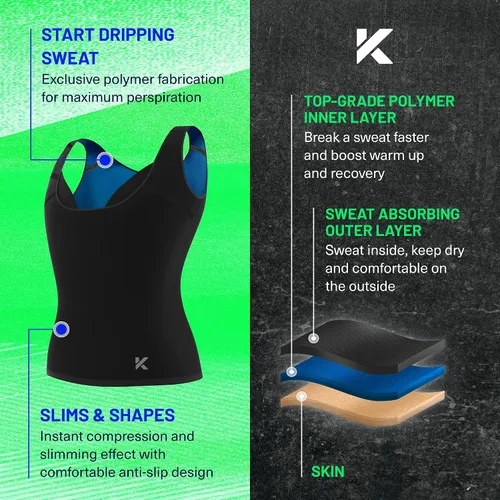 Miniatura 5 de Kewlioo Camiseta sin mangas de sauna premium para mujer, camiseta de sauna adelgazante para mujer, chaleco de sudor para entrenamientos, yoga