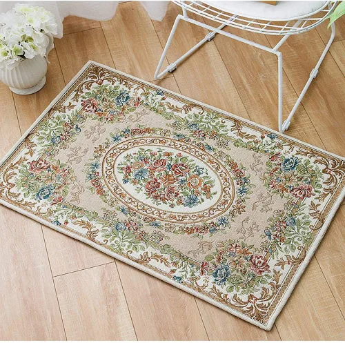 Miniatura 2 de UKELER Tapete antideslizante para puerta, alfombras de acento modernas para entrada, estilo romántico campestre americano, alfombras de algodón