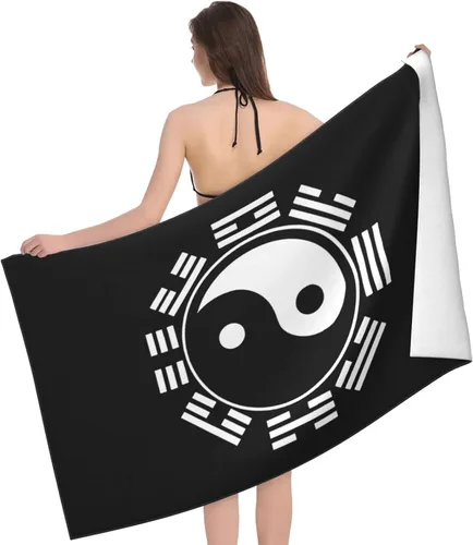 Miniatura 3 de Toalla de playa de taoísmo Zen Tai Chi Yin Yang - Toalla de baño absorbente de gran tamaño, súper 32 x 52 pulgadas