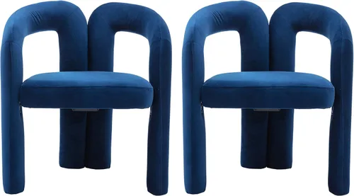 Miniatura 20 de Modernas sillas de comedor de terciopelo tapizadas, con respaldo curvado, cómoda silla auxiliar para cocina, comedor, sala de estar