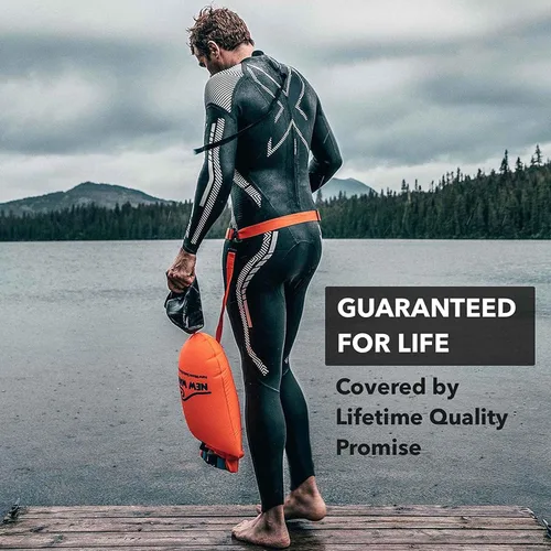 Miniatura 2 de New Wave Swim Buoy – Flotador de seguridad y bolsa impermeable para nadadores a mar abierto, triatletas, kayakers y snorkelers, flotante altamente