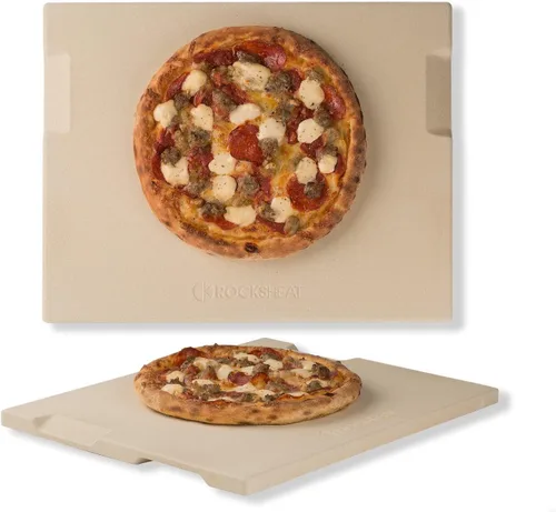 Miniatura 10 de Piedra de pizza grande, piedra rectangular de pizza de 16 x 14 pulgadas para horno, parrilla, barbacoa, piedra para hornear para pan de pizza
