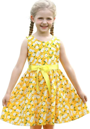 Miniatura 2 de Vestido de verano para niña, de algodón, con diseño floral