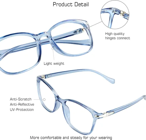 Miniatura 2 de VisionGlobal Lentes de bloqueo de luz azul para mujeres/hombres, antifatiga ocular, lectura en computadora, gafas de televisión, elegante marco